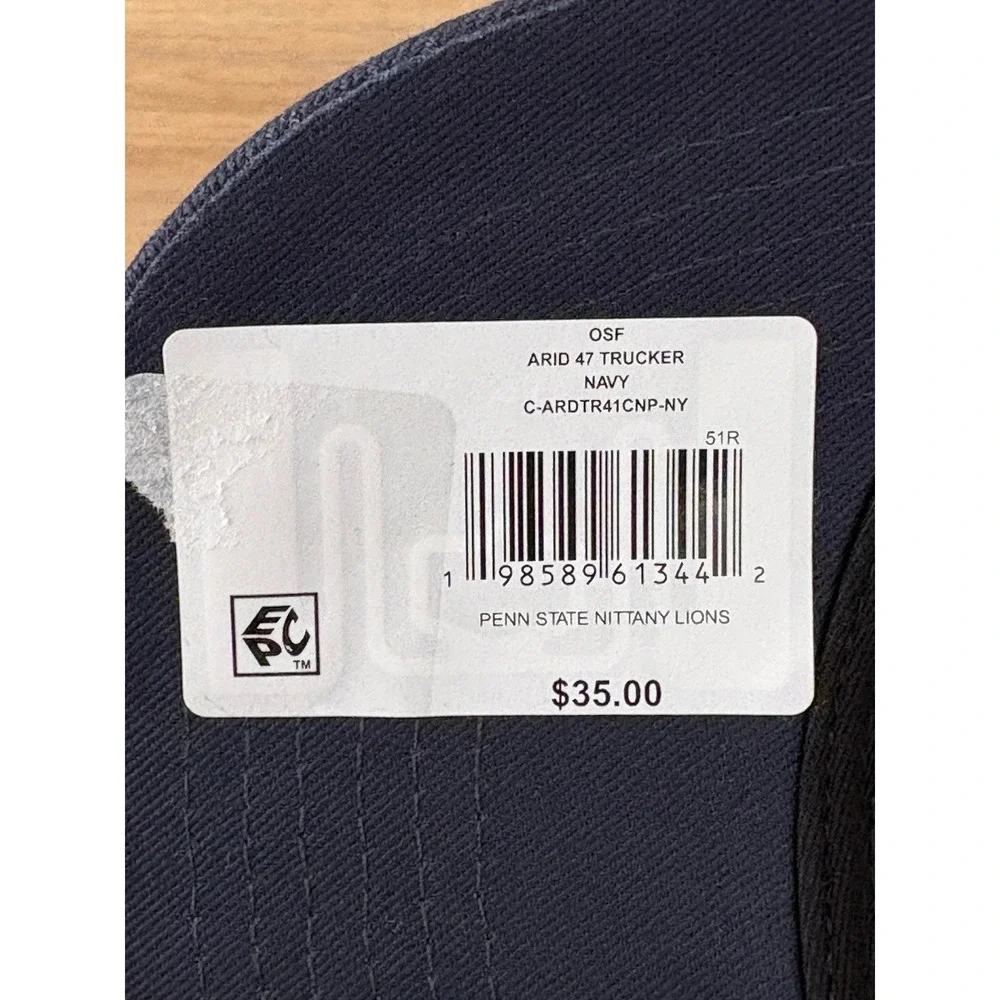NWT 47 Brand Penn State Nittany Lions Arid Trucker Hat - OSFM - Navy Blue/Tan
